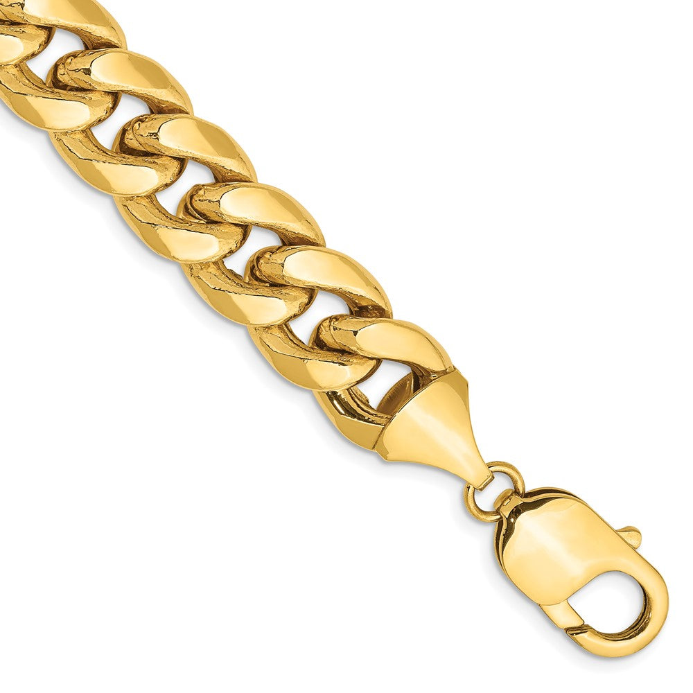 10K Yellow Gold 11mm Semi-Solid Miami Cuban Chain Bracelet 8"-10"
