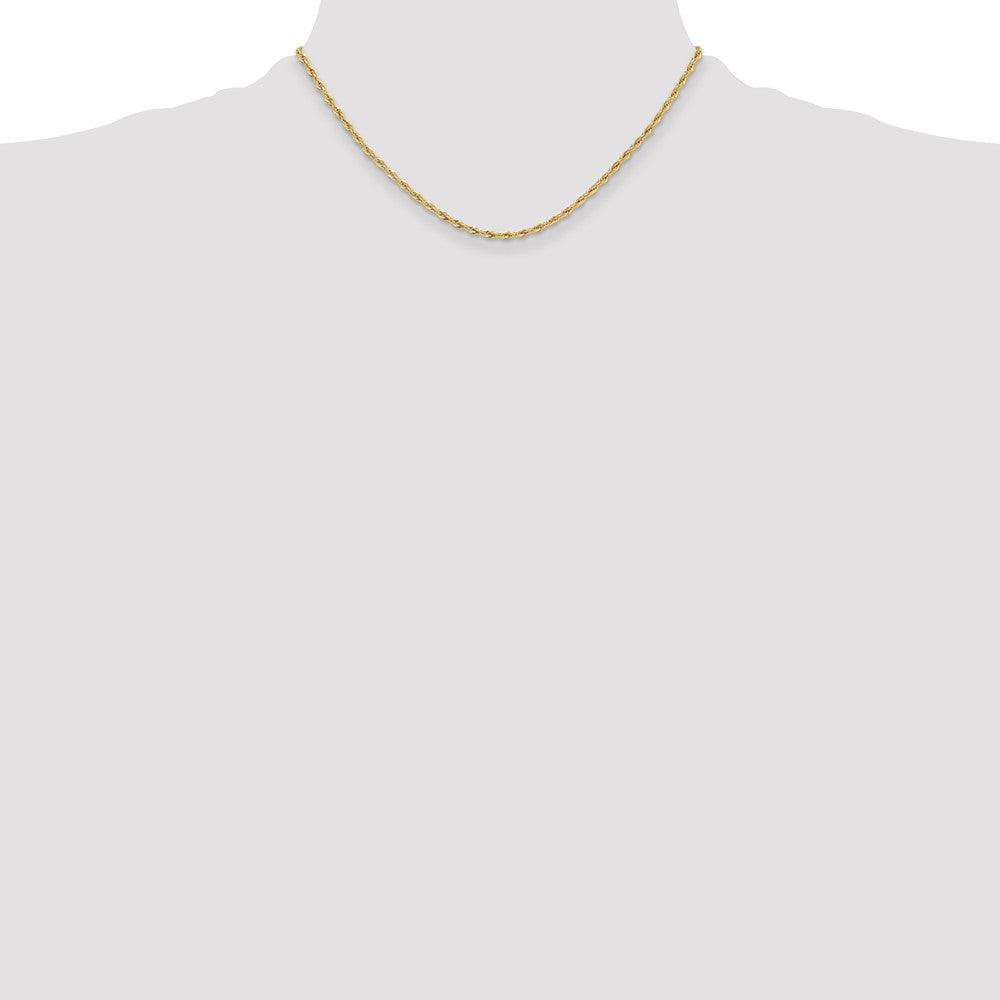 10k 2.5mm Semi-Solid Rope Chain - Product Photo
