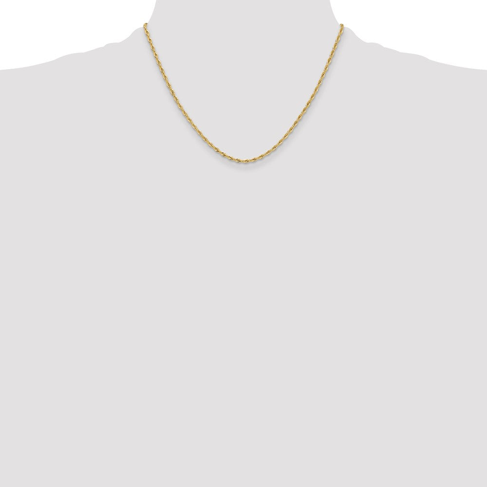10k 2.5mm Semi-Solid Rope Chain - Product Photo