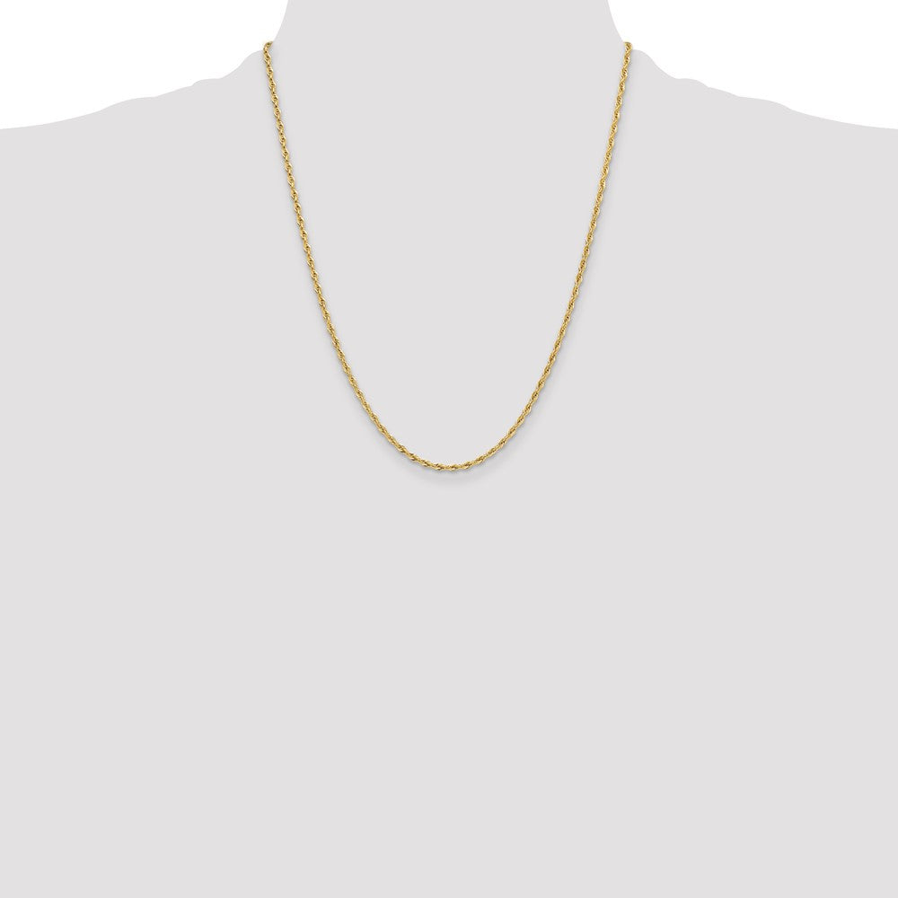 10k 2.5mm Semi-Solid Rope Chain - Product Photo