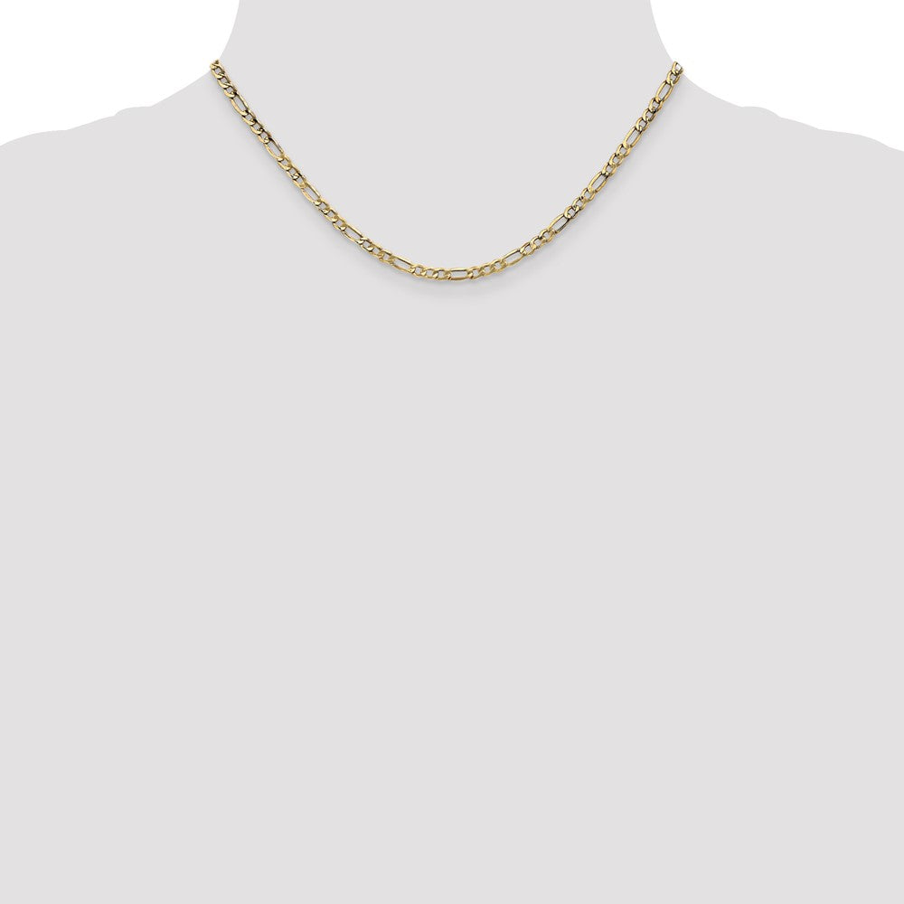 10k 3.5mm Semi-Solid Figaro Chain - Product Photo