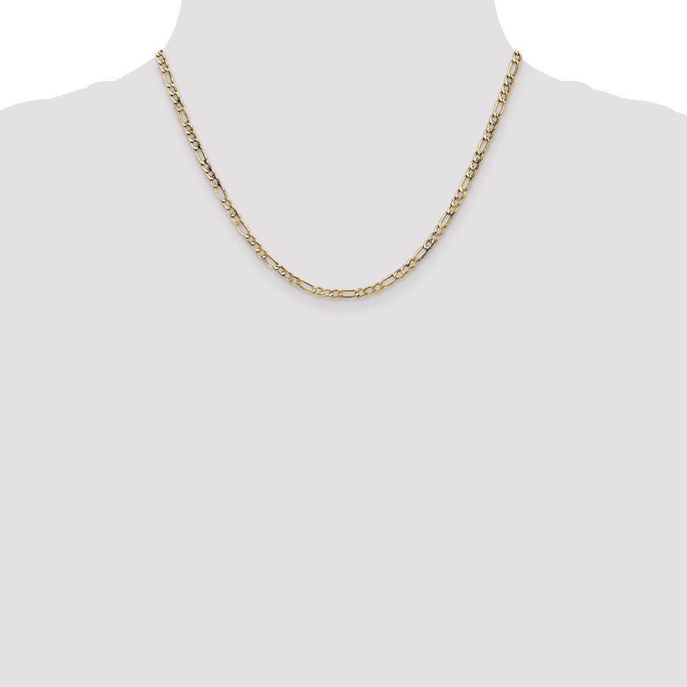 10k 3.5mm Semi-Solid Figaro Chain - Product Photo