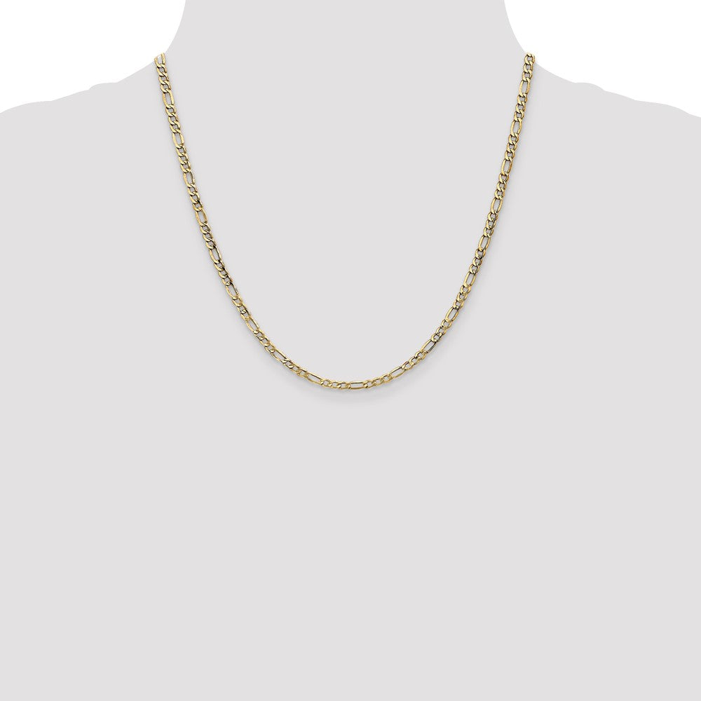 10k 3.5mm Semi-Solid Figaro Chain - Product Photo