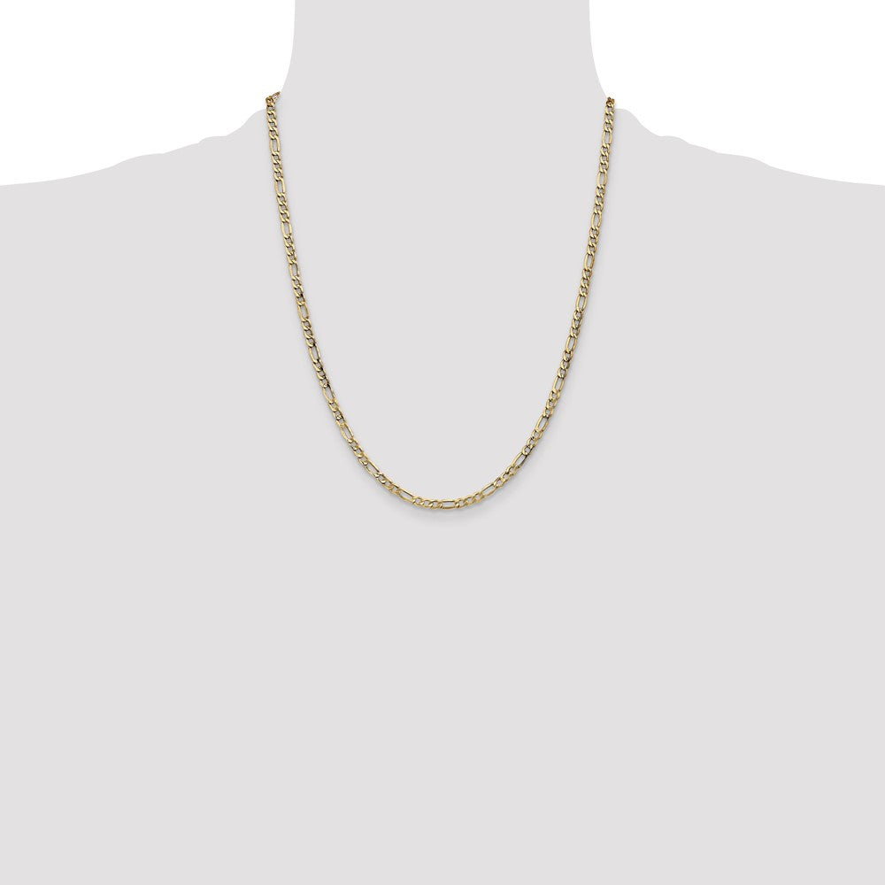 10k 3.5mm Semi-Solid Figaro Chain - Product Photo