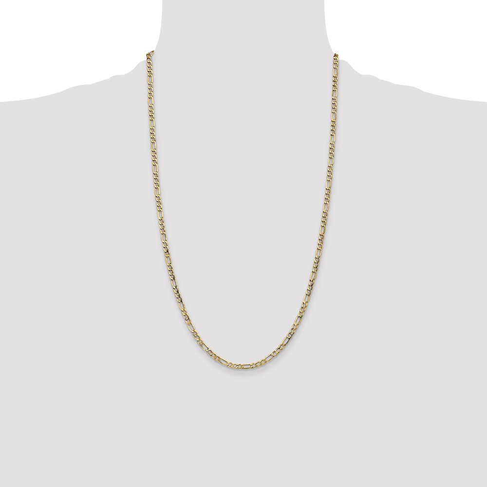 10k 3.5mm Semi-Solid Figaro Chain - Product Photo