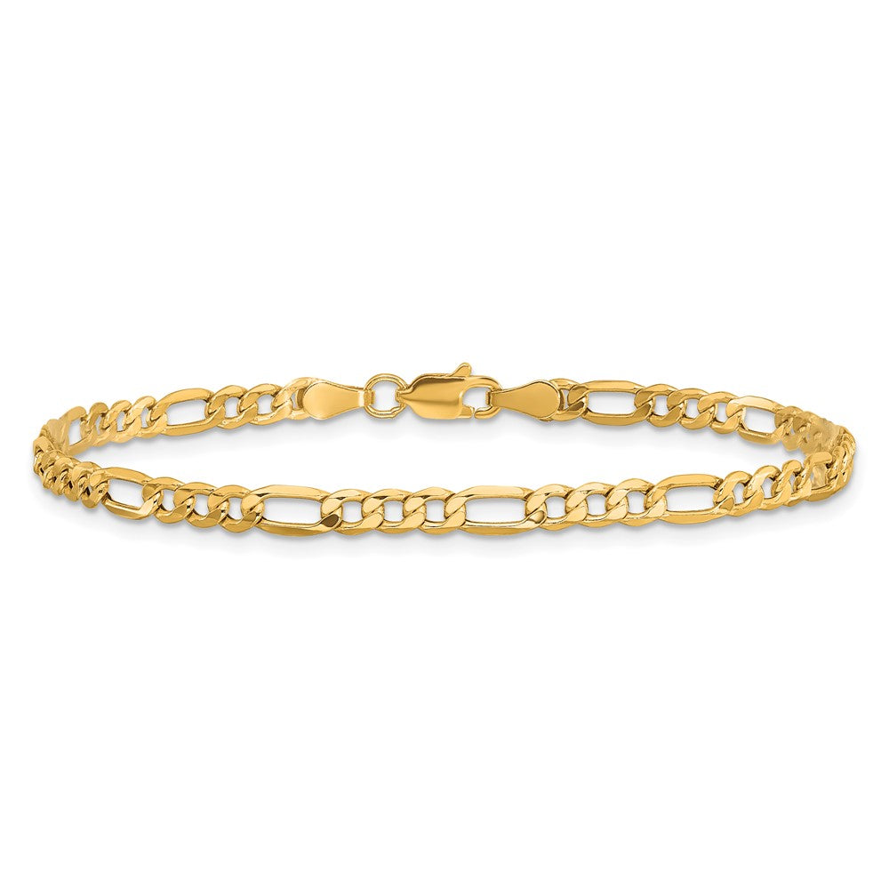 10k 3.5mm Semi-Solid Figaro Chain - Product Photo