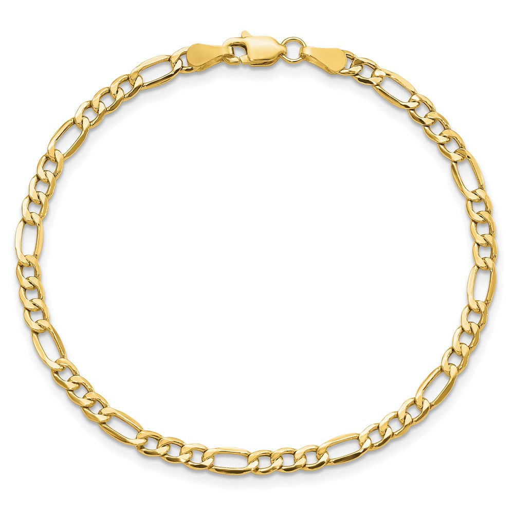 10k 3.5mm Semi-Solid Figaro Chain - Product Photo