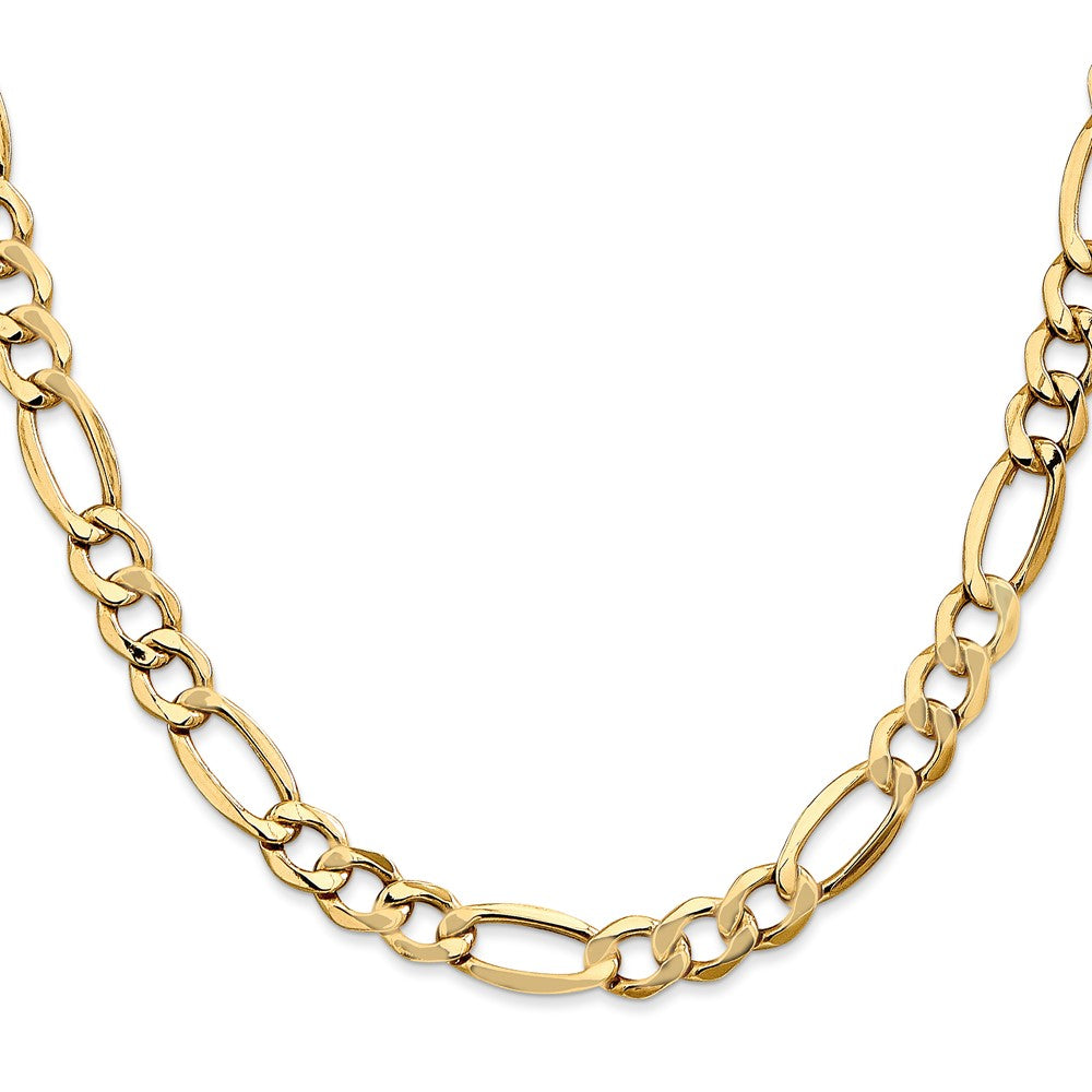 10k 7.3mm Semi-Solid Figaro Chain - Product Photo