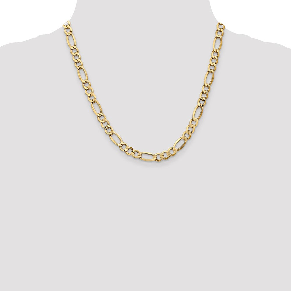 10k 7.3mm Semi-Solid Figaro Chain - Product Photo