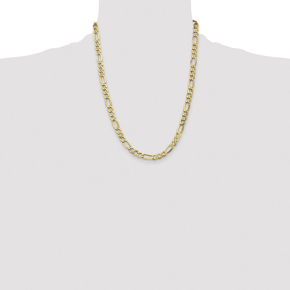 10k 7.3mm Semi-Solid Figaro Chain - Product Photo