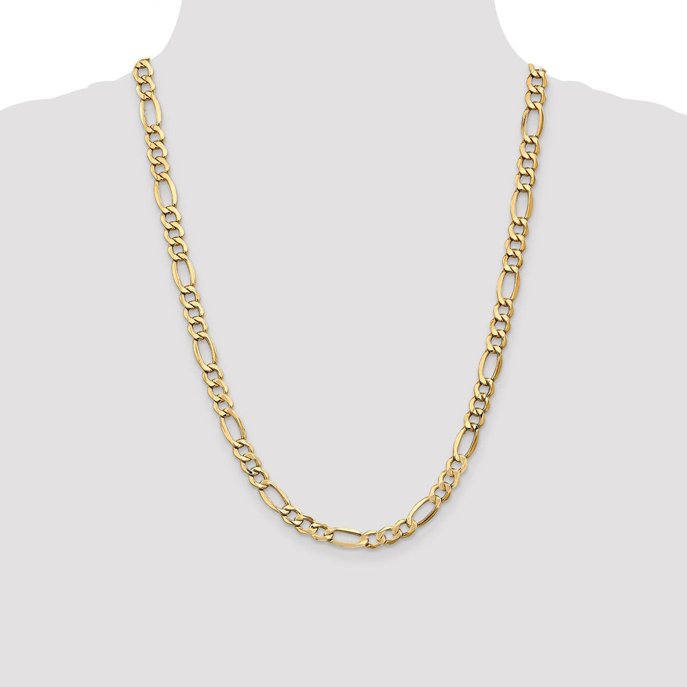 10k 7.3mm Semi-Solid Figaro Chain - Product Photo