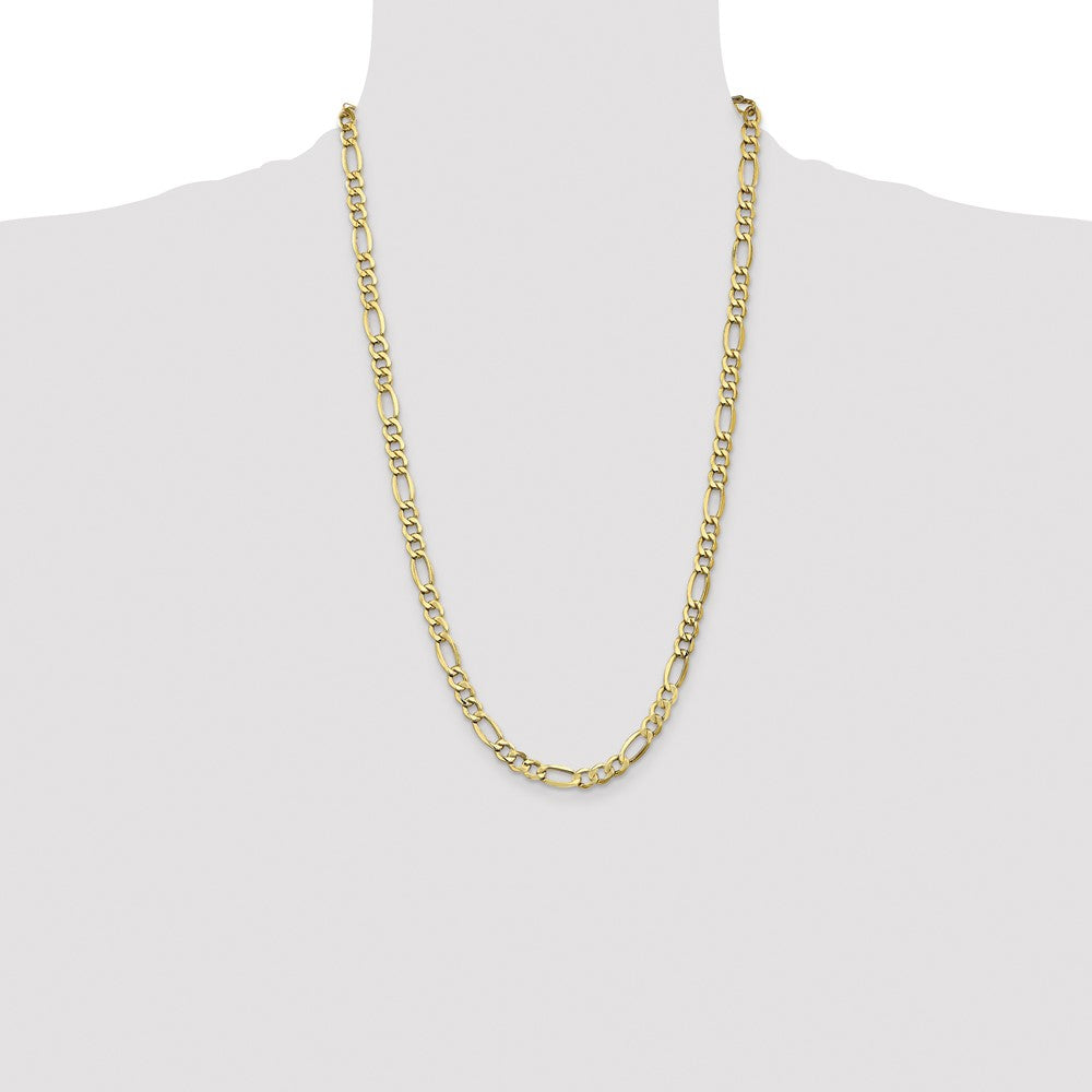 10k 7.3mm Semi-Solid Figaro Chain - Product Photo