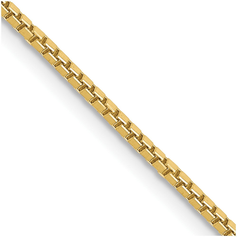 10K Yellow Gold 1.3mm Box Chain Necklace 16"-30"