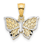 10K w/Rhodium Butterfly Charm - Product Photo