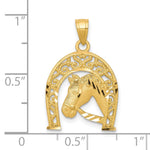 10K Horseshoe W/Horse Charm - Product Photo