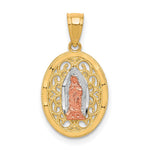 10k Two-tone with White Rhodium Our Lady of Guadalupe Pendant - Product Photo