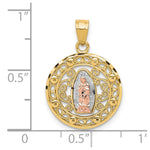 10K Two-tone with White Rhodium Our Lady of Guadalupe Pendant - Product Photo