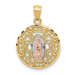 10K Two-tone with White Rhodium Our Lady of Guadalupe Pendant - Product Photo