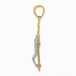 10K Yellow with Rhodium w/ Rhodium Filigree Crucifix Pendant - Product Photo