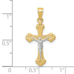 10K w/Rhodium Crucifix Pendant - Product Photo