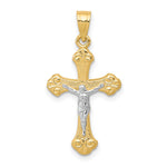 10K w/Rhodium Crucifix Pendant - Product Photo