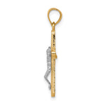 10K w/Rhodium Crucifix Pendant - Product Photo