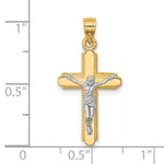 10K w/Rhodium Crucifix Pendant - Product Photo