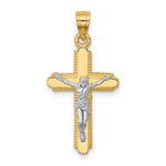 10K w/Rhodium Crucifix Pendant - Product Photo