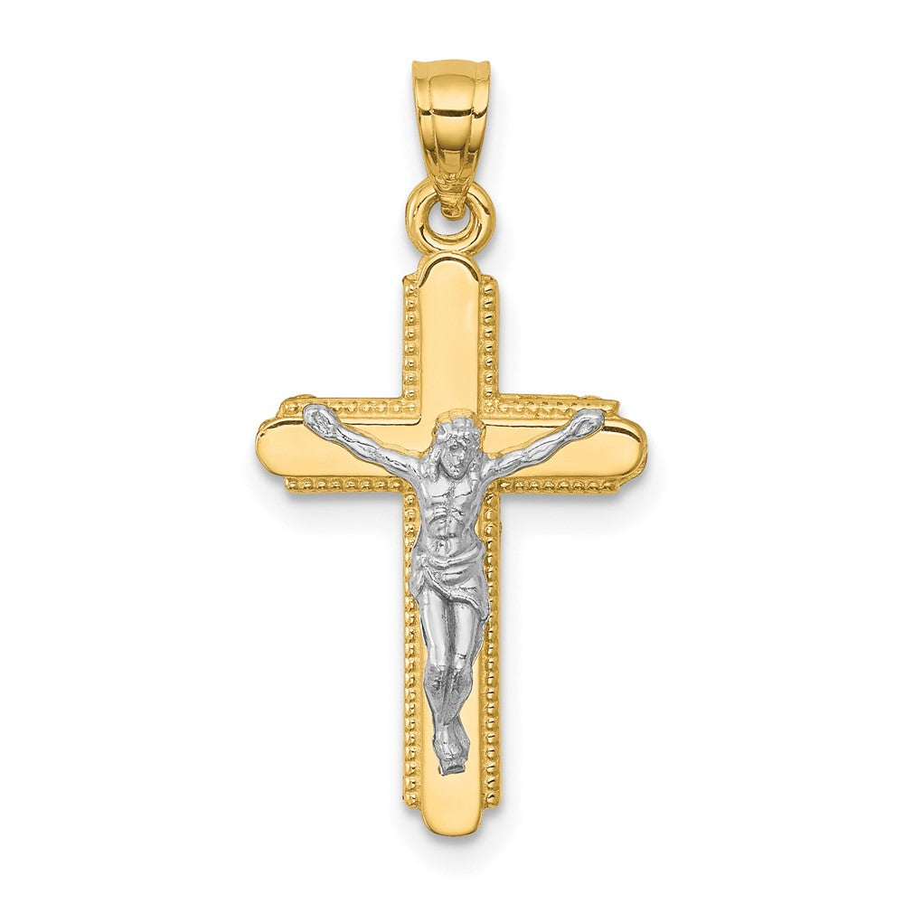 10K w/Rhodium Crucifix Pendant - Product Photo