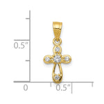 10k Small CZ Cross Pendant - Product Photo