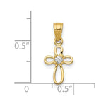 10k Small CZ Cross Pendant - Product Photo
