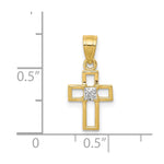 10k Small CZ Cross Pendant - Product Photo