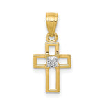 10k Small CZ Cross Pendant - Product Photo