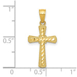 10k Diamond-Cut Cross Pendant - Product Photo