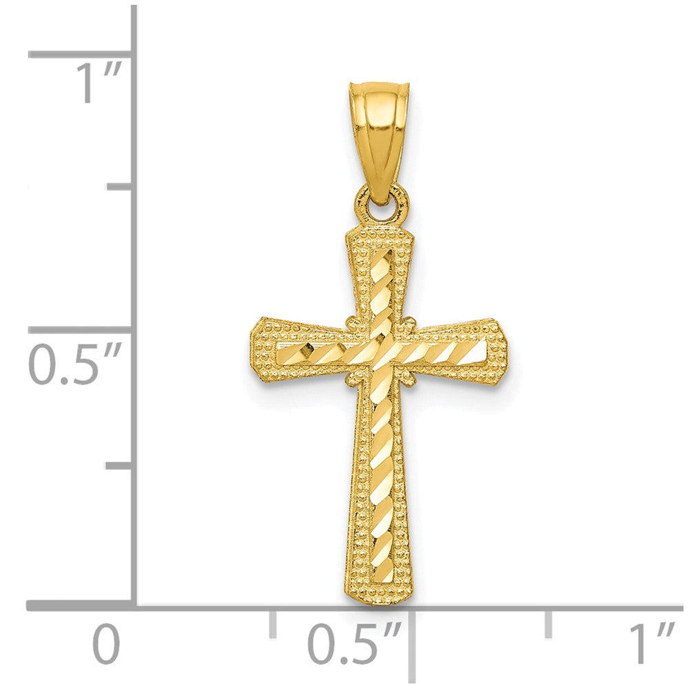 10k Diamond-Cut Cross Pendant - Product Photo