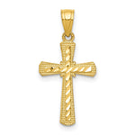 10k Diamond-Cut Cross Pendant - Product Photo