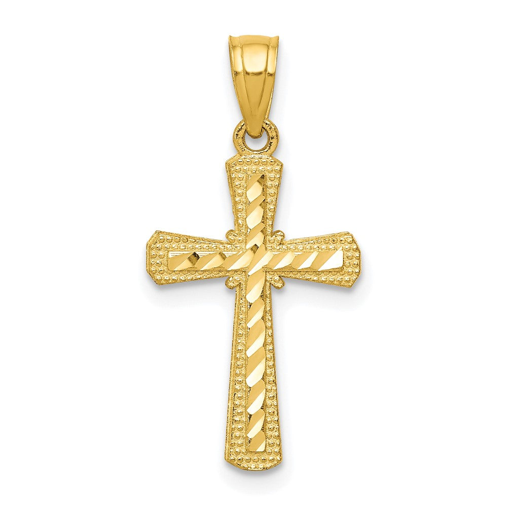 10k Diamond-Cut Cross Pendant - Product Photo
