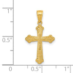 10k Budded Cross Pendant - Product Photo