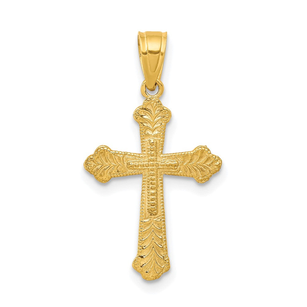 10k Budded Cross Pendant - Product Photo