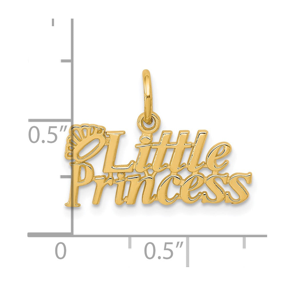 10K Yellow Gold LITTLE PRINCESS with Crown Charm - Product Photo