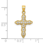 10k CZ Filigree Cross Pendant - Product Photo