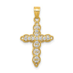 10k CZ Filigree Cross Pendant - Product Photo