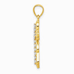 10K / 14K Yellow Gold CZ Filigree Cross Pendant - Product Photo