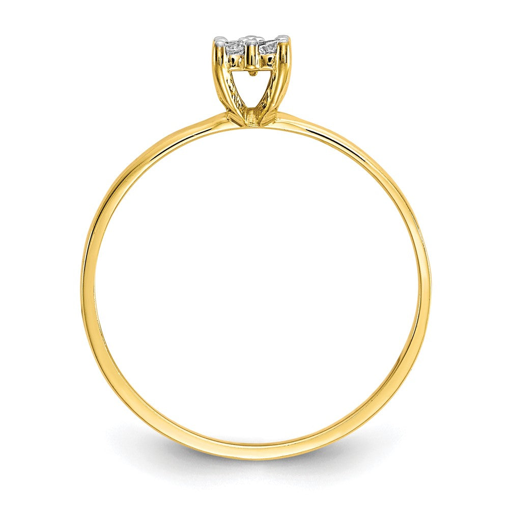 10K Yellow Gold CZ Promise Ring - Product Photo