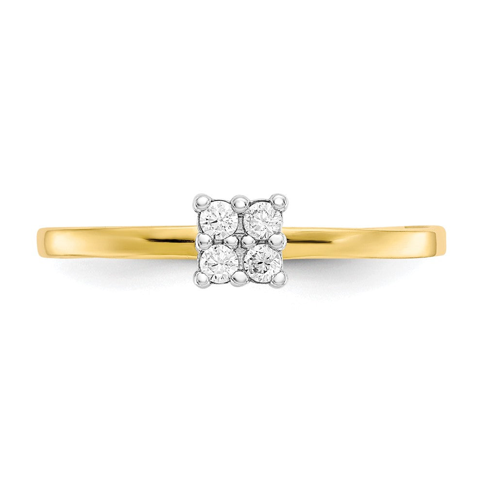 10K Yellow Gold CZ Promise Ring - Product Photo