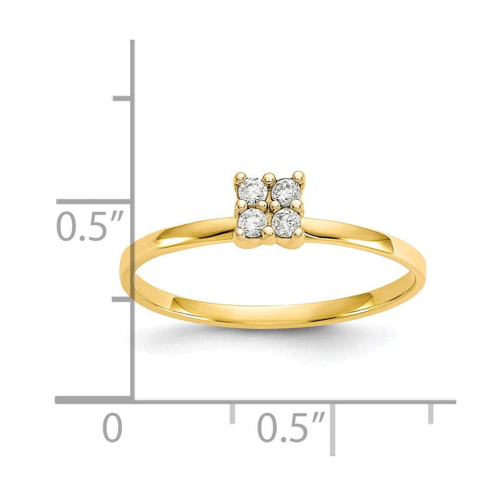 10K Yellow Gold CZ Promise Ring - Product Photo