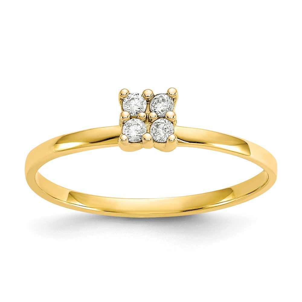 10K Yellow Gold CZ Promise Ring - Product Photo