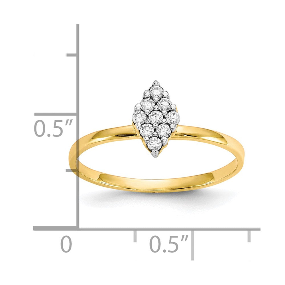 10K Yellow Gold CZ Promise Ring - Product Photo