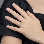 10K Yellow with Rhodium with Rhodium Mom CZ Ring - Product Photo