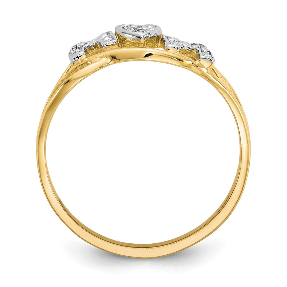10K Yellow with Rhodium with Rhodium Mom CZ Ring - Product Photo